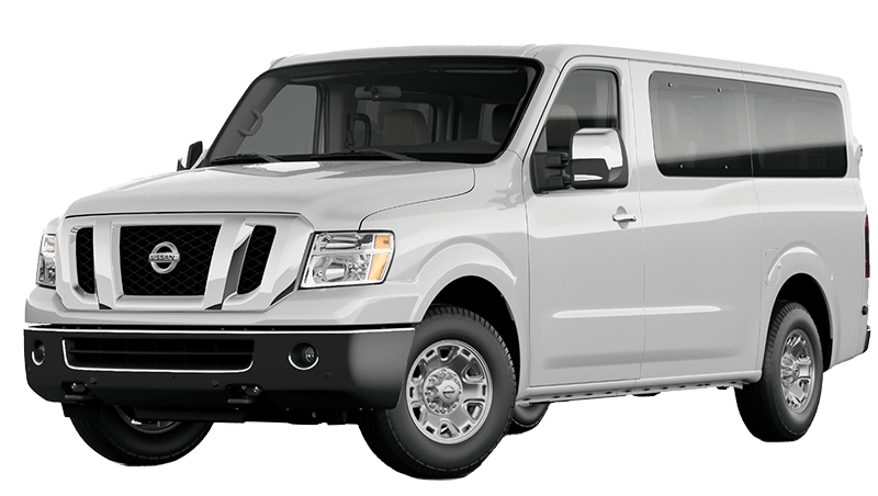 White Nissan NV Passenger Van